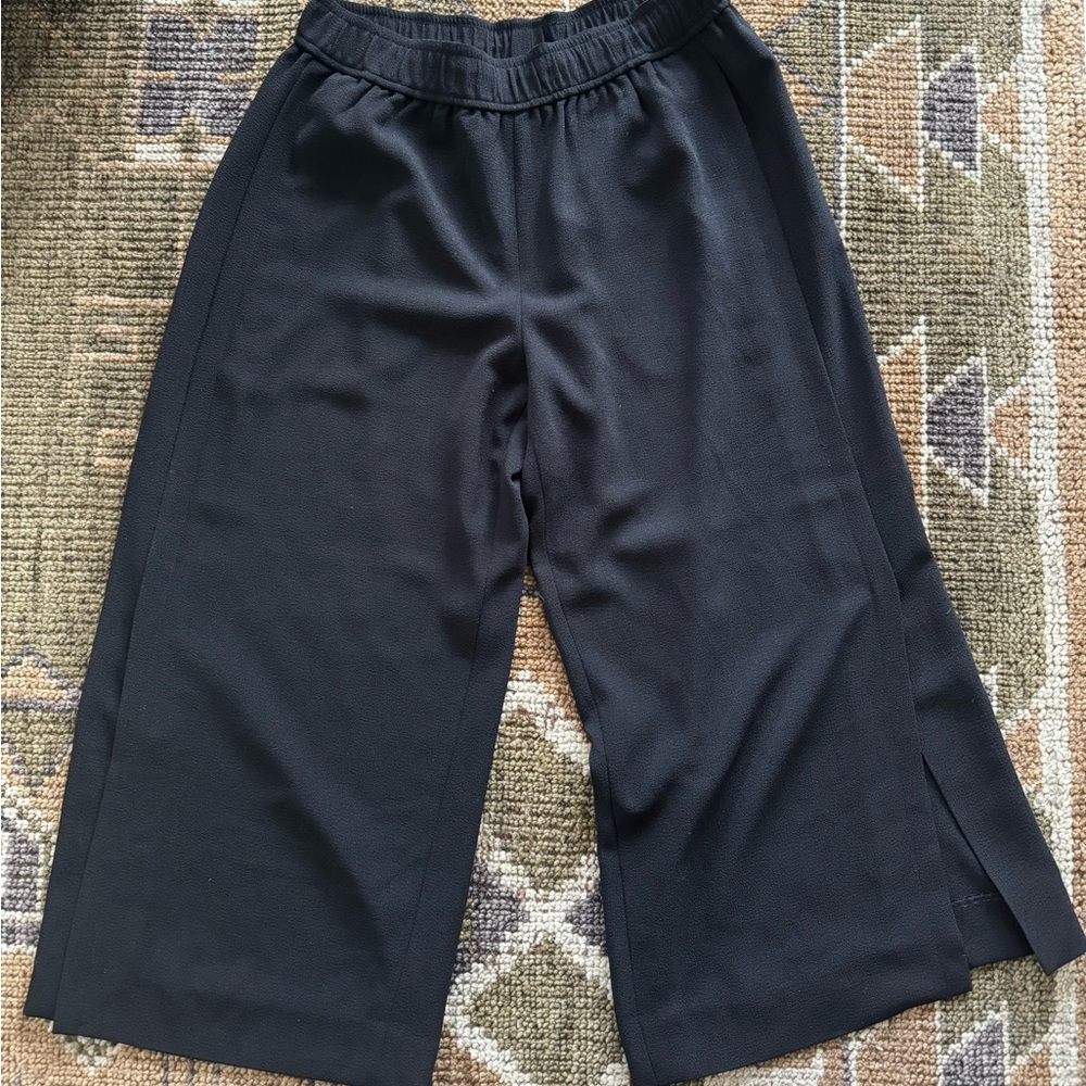 Club Monaco Black Wide-Leg Culottes